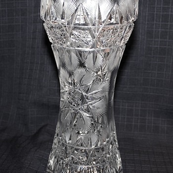 American Brilliant Cut Glass Corset Shape Vase - Glassware
