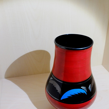 Handpainted Art Deco vase  from Afors-Sweden. - Art Glass