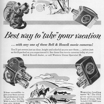 1953 - Bell & Howell Movie Cameras Advertisement - Advertising