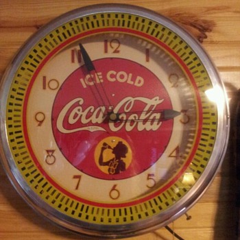 Coca Cola Silhouette Girl Neon Spinner Clock