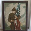 Large WW1 Patriotic Painting oil on canvas