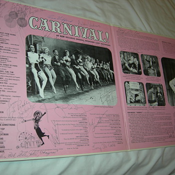 Autographed Recording of Carnival! Probably by entire cast from 1961 US Tour.