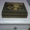 VINTAGE PRINT TOP WOOD BOX