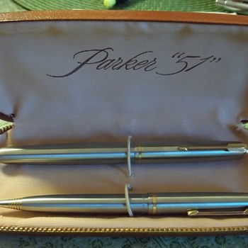 1953 Parker 51 Flighter pen and pencil set never used 