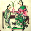 Original Handpainted Japanese Mother and Child