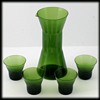 Aseda Moss Green Pitcher and Cocktail Glasses Set Bo Borgstrom 1960s