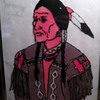 Indian Man painted on glass