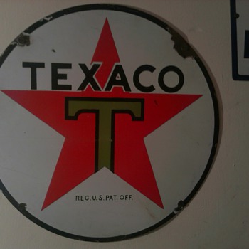 15" Texaco Lube Cart Sign