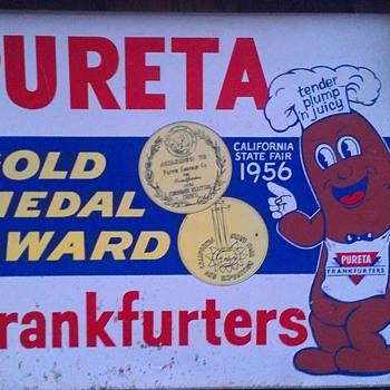1956 Pureta Frankfurters Gold Medal Award California State Fair - Signs