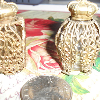 miniature filagree perfume bottles....origin unknown - Bottles