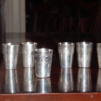 Sterling Mexican Shot Glasses - Sterling Silver