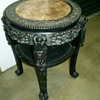 ASIAN CARVED TABLE WITH MARBLE TOP