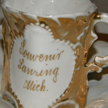 Antique "Souvenir Lansing Mich" Porcelain Cup - Kitchen