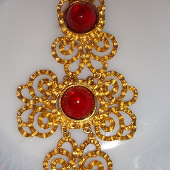 Vintage Lucien Piccard huge runway necklace. - Costume Jewelry