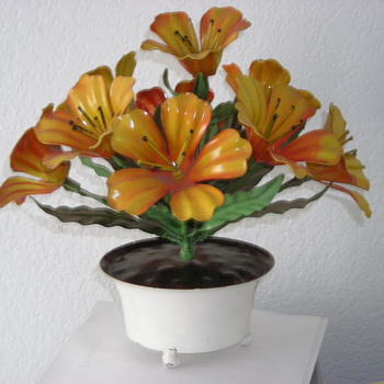 Metal floral arrangement 