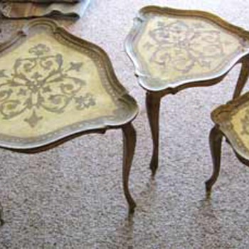 Antique (French? Italian?) Inlaid Nesting Tables
