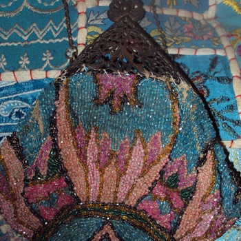 Old glass beaded purse