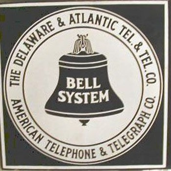 Delaware & Atlantic Tel. & Tel. Co. Porcelain Sign - Signs