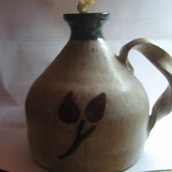 Pottery Lamp with Turtle Makers Mark - Lamps