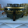 Large green 3 footed vase _Loetz?