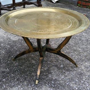 Vintage Brass Tray Table 