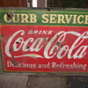 Coca-Cola Sign 1933 Curb Service Double Sided 5 feet by 42 inches 