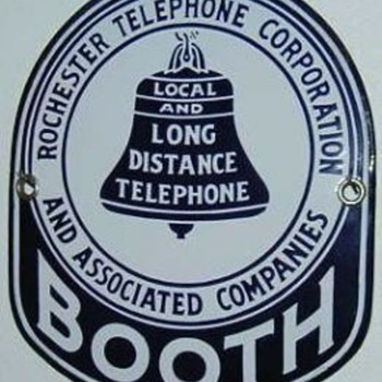 Rochester Telephone Corporation Porcelain Booth Sign - Signs