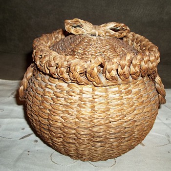 Sweet Grass and Ash Basket with Bentwood Rim, 1880-1900 - Native American