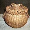 Sweet Grass and Ash Basket with Bentwood Rim,  1880-1900