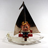 Sailboat Glass Candy Container/Ashtray