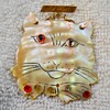 Vintage Shell Cat Brooch