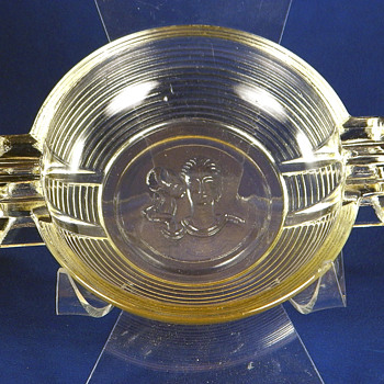Woman Holding Mask Ashtray - Tobacciana