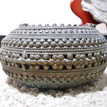 Antique Ornate Burma? Silver/ Bronze Slave Bracelet  HELP!!!