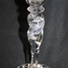 Signed Hawkes American Brilliant Cut Glass Candel Stick In Rare Pattern