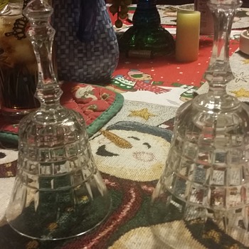 waffle pattern bells? unknown maker - Glassware