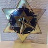 1984 Copper Star Of David Clock with White Marble Base, Signed by artist
