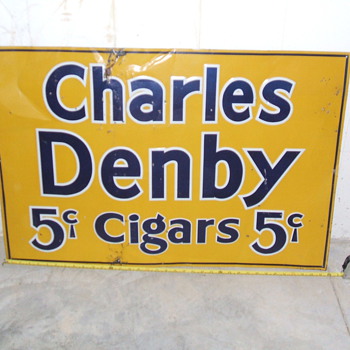 2'x3' tin 5 cent cigar sign