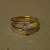 18KT and Platinum Ring, 14KT Heart Diamond Solitaire