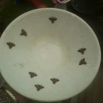 brass bee pottery bowl - Pottery