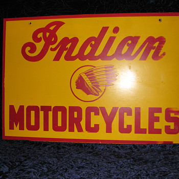 Vintage Indian Motorcycle Sign - Motorcycles