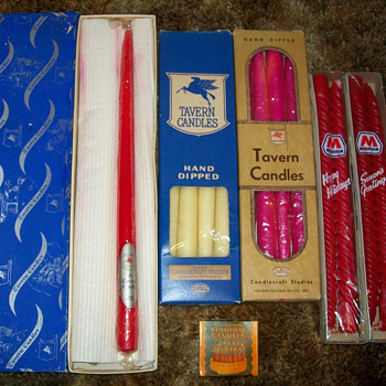 Mobil oil/Tavern brand candles posted for Val! - Petroliana