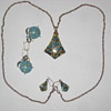 Gold flake and Turqoise necklace