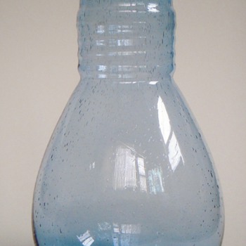 Glass Carafe, Seeded?~handblown~lovely Color & Shape~Look Familiar?