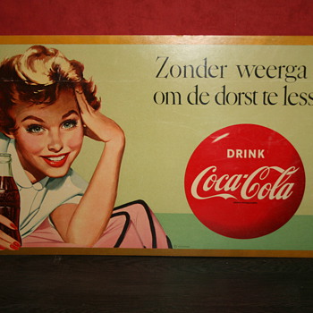 coca cola cardboard poster