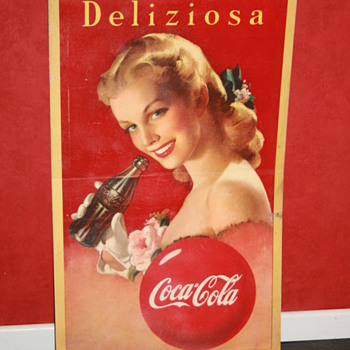 coca cola cardboard sign