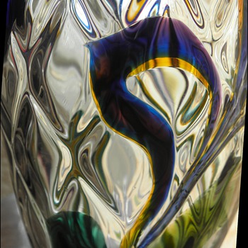 Stevens & Williams Art Nouveau Intarsia Vase - Art Glass
