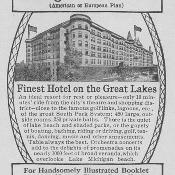 1909 Chicago Beach Hotel Advertisement