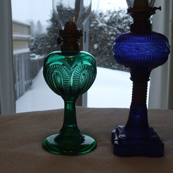  A Couple of my Favorite Early ATTERBURY COMPANY Oil Lamps