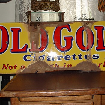 Old Gold cigarettes...Porcelain Sign...Four Colors