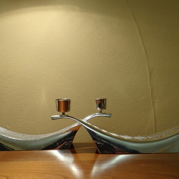 VINTAGE WMF   S-COLLECTION  CANDLE HOLDERS  (2 CANDLE HOLDERS)